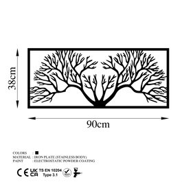 Wallity Horn Tree Escultura de Pared de Metal Negro